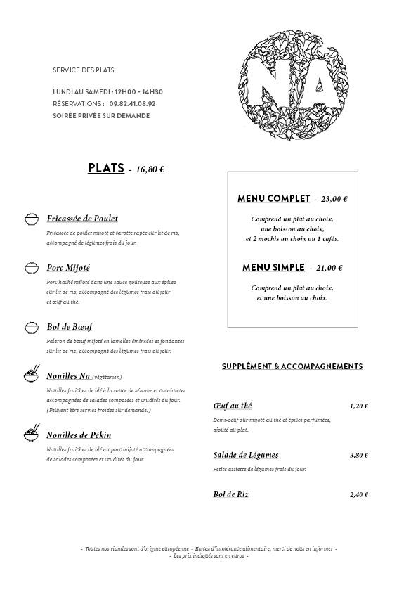 NA (Resto & Salon du thé) - Menu Image 3